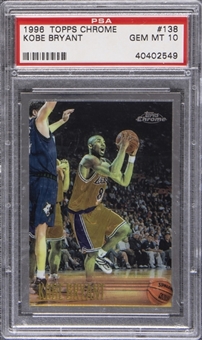 1996/97 Topps Chrome #138 Kobe Bryant Rookie Card – PSA GEM MT 10